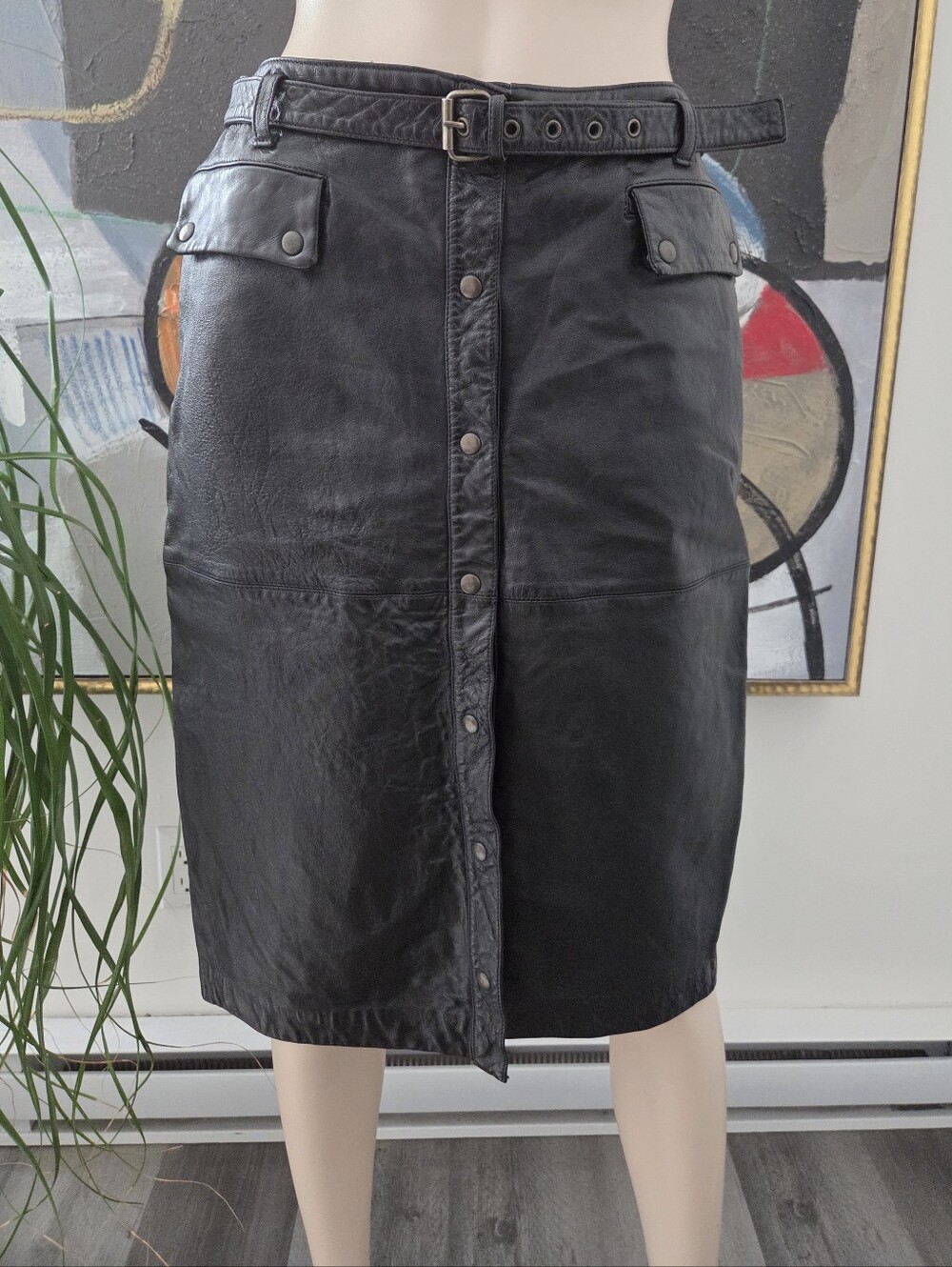 Vintage DKNY | Leather Utility Skirt - Picture 4 of 15
